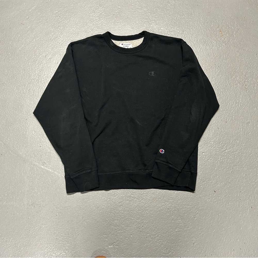 Champion Men's Classic Black Crewneck Sweater